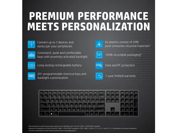 HP 975 Dual-Mode Wireless Keyboard for Business